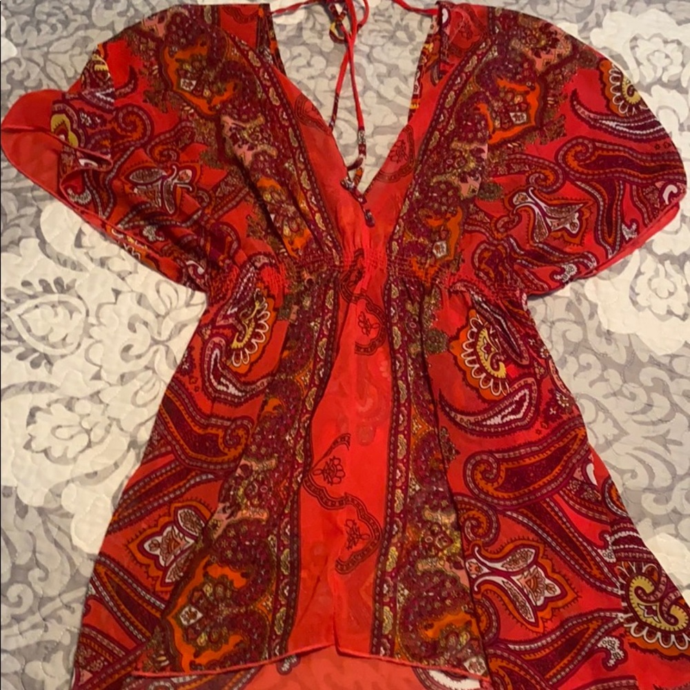 Coral blouse